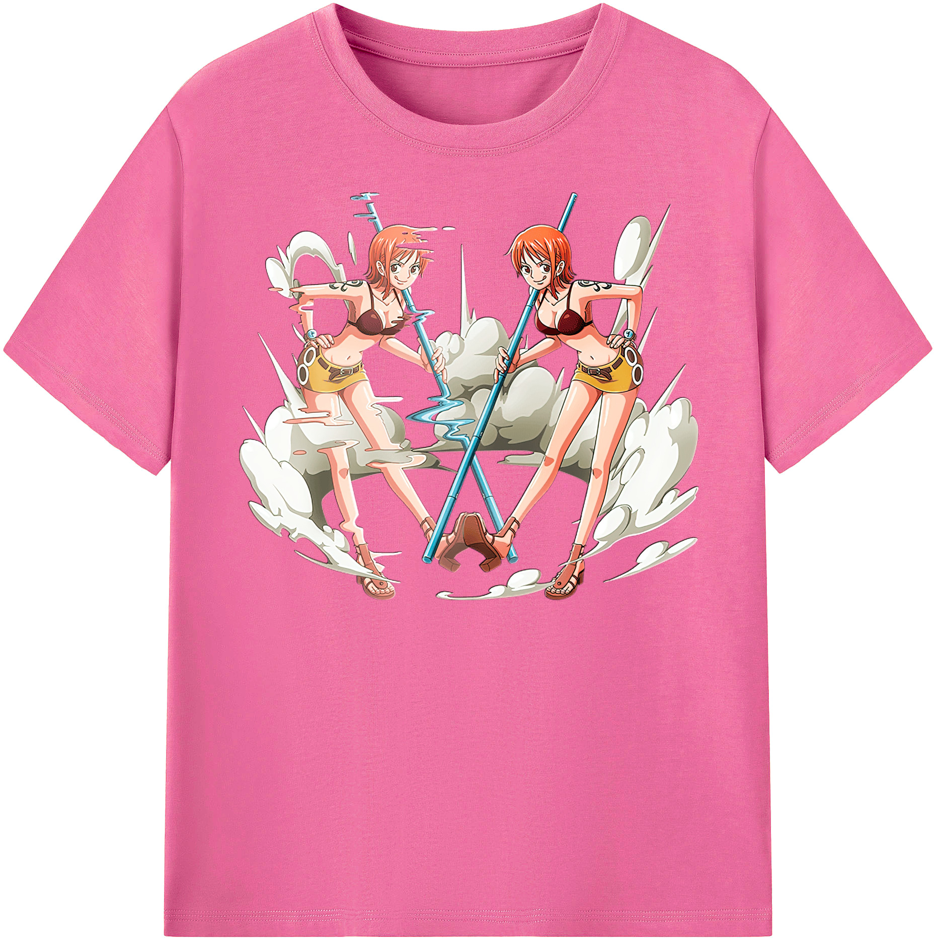 （画像用） ワンピース ナミ ONE PIECE Nami レディースカジュアルプリントTシャツ（綿100％）